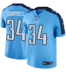Men's Nike Tennessee Titans #34 Earl Campbell Limited Light Blue Rush Vapor Untouchable NFL Jersey