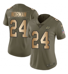 Women's Nike Washington Redskins #24 Josh Norman Limited Olive/Gold 2017 Salute to Service NFL Jersey