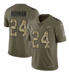 Youth Nike Washington Redskins #24 Josh Norman Limited Olive/Camo 2017 Salute to Service NFL Jersey