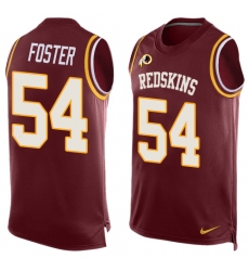 Men's Nike Washington Redskins #54 Mason Foster Limited Red Player Name & Number Tank Top NFL Jersey