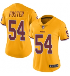 Women's Nike Washington Redskins #54 Mason Foster Limited Gold Rush Vapor Untouchable NFL Jersey
