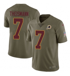 Men's Nike Washington Redskins #7 Joe Theismann Limited Olive 2017 Salute to Service NFL Jersey