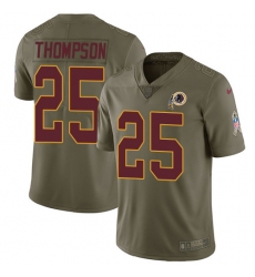 Youth Nike Washington Redskins #25 Chris Thompson Limited Olive 2017 Salute to Service NFL Jersey
