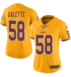 Women's Nike Washington Redskins #58 Junior Galette Limited Gold Rush Vapor Untouchable NFL Jersey
