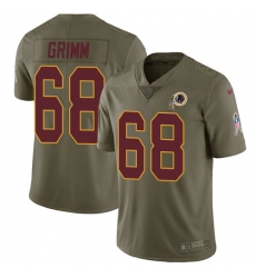 Men's Nike Washington Redskins #68 Russ Grimm Limited Olive 2017 Salute to Service NFL Jersey