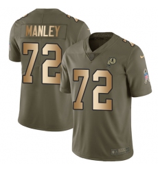 Youth Nike Washington Redskins #72 Dexter Manley Limited Olive/Gold 2017 Salute to Service NFL Jersey