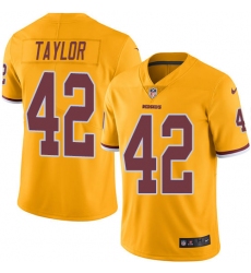 Men's Nike Washington Redskins #42 Charley Taylor Limited Gold Rush Vapor Untouchable NFL Jersey