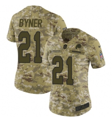 Women's Nike Washington Redskins #21 Earnest Byner Limited Camo 2018 Salute to Service NFL Jersey