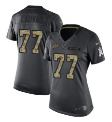 Women's Nike Washington Redskins #77 Shawn Lauvao Limited Black 2016 Salute to Service NFL Jersey
