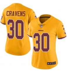 Women's Nike Washington Redskins #30 Su'a Cravens Limited Gold Rush Vapor Untouchable NFL Jersey