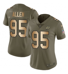 Women's Nike Washington Redskins #95 Jonathan Allen Limited Olive/Gold 2017 Salute to Service NFL Jersey