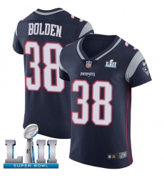 Men's Nike New England Patriots #38 Brandon Bolden Navy Blue Team Color Vapor Untouchable Elite Player Super Bowl LII NFL Jersey