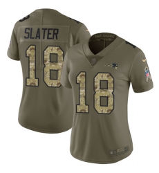 Women's Nike New England Patriots #18 Matthew Slater Limited Olive/Camo 2017 Salute to Service NFL Jersey