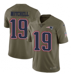 Youth Nike New England Patriots #19 Malcolm Mitchell Limited Olive 2017 Salute to Service NFL Jersey