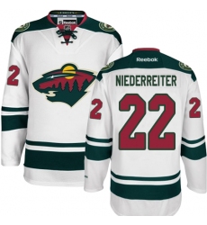 Women's Reebok Minnesota Wild #22 Nino Niederreiter Authentic White Away NHL Jersey