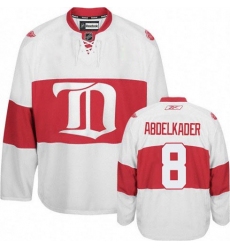 Youth Reebok Detroit Red Wings #8 Justin Abdelkader Authentic White Third NHL Jersey