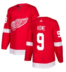 Men's Adidas Detroit Red Wings #9 Gordie Howe Authentic Red Home NHL Jersey