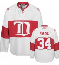 Youth Reebok Detroit Red Wings #34 Petr Mrazek Authentic White Third NHL Jersey