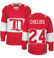 Men's CCM Detroit Red Wings #24 Chris Chelios Authentic Red Winter Classic Throwback NHL Jersey