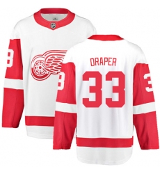Men's Detroit Red Wings #33 Kris Draper Fanatics Branded White Away Breakaway NHL Jersey