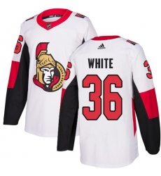 Men's Adidas Ottawa Senators #36 Colin White White Road Authentic Stitched NHL Jersey