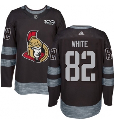Men's Adidas Ottawa Senators #82 Colin White Authentic Black 1917-2017 100th Anniversary NHL Jersey
