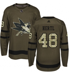Youth Adidas San Jose Sharks #48 Tomas Hertl Premier Green Salute to Service NHL Jersey