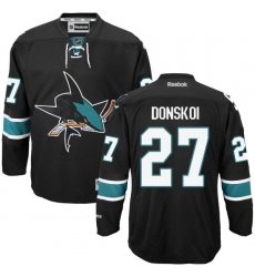 Youth Reebok San Jose Sharks #27 Joonas Donskoi Authentic Black Third NHL Jersey