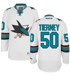 Women's Reebok San Jose Sharks #50 Chris Tierney Authentic White Away NHL Jersey