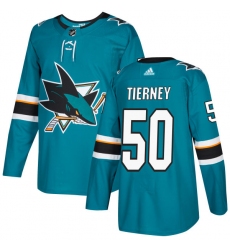 Youth Adidas San Jose Sharks #50 Chris Tierney Authentic Teal Green Home NHL Jersey