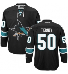 Youth Reebok San Jose Sharks #50 Chris Tierney Premier Black Third NHL Jersey