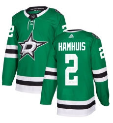 Men's Adidas Dallas Stars #2 Dan Hamhuis Authentic Green Home NHL Jersey