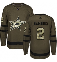 Men's Adidas Dallas Stars #2 Dan Hamhuis Authentic Green Salute to Service NHL Jersey