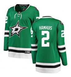 Women's Dallas Stars #2 Dan Hamhuis Authentic Green Home Fanatics Branded Breakaway NHL Jersey
