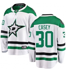 Men's Dallas Stars #30 Jon Casey Fanatics Branded White Away Breakaway NHL Jersey