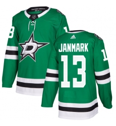 Youth Adidas Dallas Stars #13 Mattias Janmark Authentic Green Home NHL Jersey