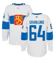 Men's Adidas Team Finland #64 Mikael Granlund Premier White Home 2016 World Cup of Hockey Jersey