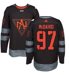 Men's Adidas Team North America #97 Connor McDavid Authentic Black Away 2016 World Cup of Hockey Jersey