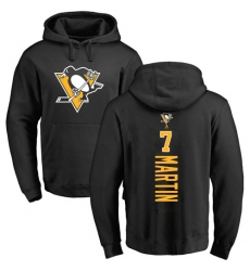 NHL Adidas Pittsburgh Penguins #7 Paul Martin Black Backer Pullover Hoodie