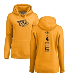NHL Women's Adidas Nashville Predators #4 Ryan Ellis Gold One Color Backer Pullover Hoodie