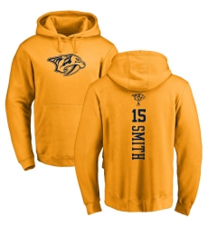 NHL Adidas Nashville Predators #15 Craig Smith Gold One Color Backer Pullover Hoodie