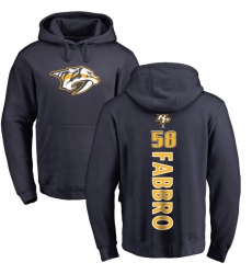 NHL Adidas Nashville Predators #58 Dante Fabbro Navy Blue Backer Pullover Hoodie