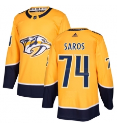 Youth Adidas Nashville Predators #74 Juuse Saros Authentic Gold Home NHL Jersey