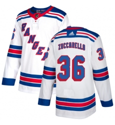 Men's Reebok New York Rangers #36 Mats Zuccarello Authentic White Away NHL Jersey