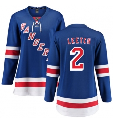 Women's New York Rangers #2 Brian Leetch Fanatics Branded Royal Blue Home Breakaway NHL Jersey