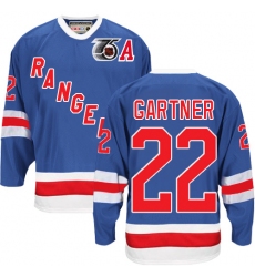 Men's CCM New York Rangers #22 Mike Gartner Premier Royal Blue 75TH Throwback NHL Jersey