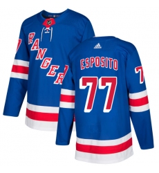 Men's Adidas New York Rangers #77 Phil Esposito Premier Royal Blue Home NHL Jersey