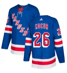 Youth Adidas New York Rangers #26 Joe Kocur Authentic Royal Blue Home NHL Jersey