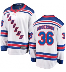 Men's New York Rangers #36 Glenn Anderson Fanatics Branded White Away Breakaway NHL Jersey