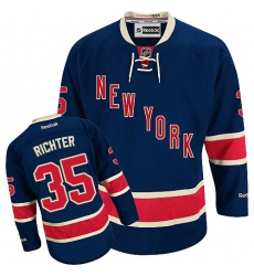 Women's Reebok New York Rangers #35 Mike Richter Authentic Navy Blue Third NHL Jersey